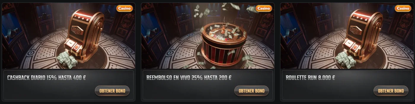 Burst Games bonos de casino con cashback, reembolso y promociones especiales